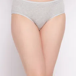 Clovia Grey Melange Pure Cotton Hipster Briefs-image-82