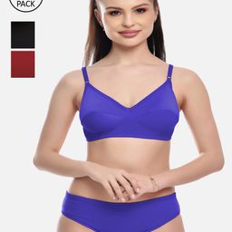 FIMS Women Pack of 3 Solid Cotton Lingerie Set MTR_Match_Bruno-image-54