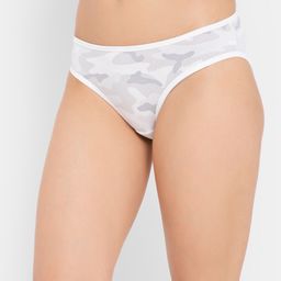 Clovia Grey Abstract Printed Low Rise Cotton soft Outer Elastic Hipster Briefs image 3