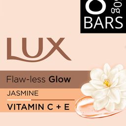 LUX Set of 8 Flaw-Less Glow Jasmine Bathing Soap with Vitamin C & E - 150 g each image 2