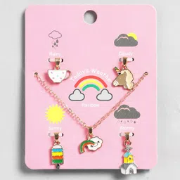 EL REGALO Set Of 5 Abstract Charm Pendant With Chain-30