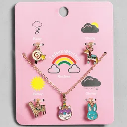 EL REGALO Set Of 5 Charm Pendant With Chain-16