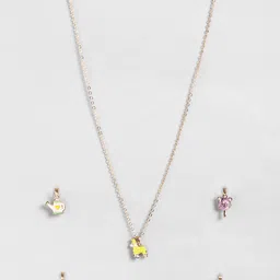EL REGALO Girls Set Of 5 Charm Pendants With Chain-37