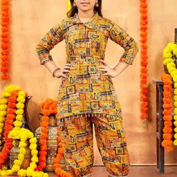 BAESD Girls Printed Regular Pure Cotton Kurta with Patiala-picture-25