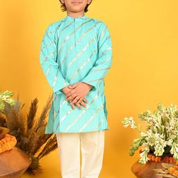 SAKA DESIGNS Boys Striped Mandarin Collar Kurta with Pyjamas-51