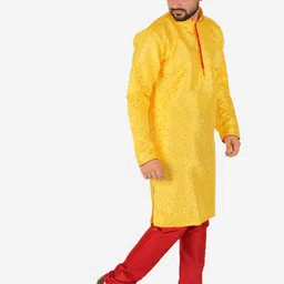 Pro-Ethic STYLE DEVELOPER Men Printed Pure Silk Kurta with Churidar image 2