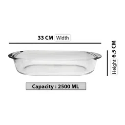 DURALEX Transparent Ovenchef Rectangular Roaster 2.5 Ltr image 2
