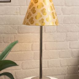 Homesake Steel & Gold Printed Table Lamp with Fabric Shade-21