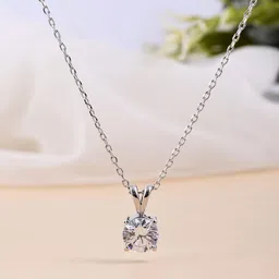 Studio Voylla 925 Sterling Silver American Diamond Embedded Pendant-image-0