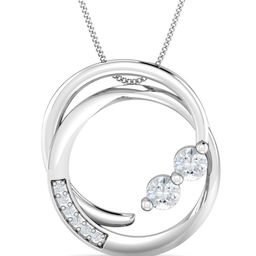 KUBERBOX Nela Round 18KT White Gold Diamond Studded Pendant  -1.21gm-image-38
