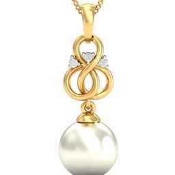 KUBERBOX Atiya Dangly 18 KT Pearl Diamond Pendant 0.77 g-image-12