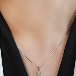 Zavya 925 Sterling Silver Rhodium-Plated Chain With Pendant-image-60