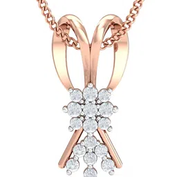 KUBERBOX Alika Fancy 18KT Rose-Gold Diamond-Studded Pendant - 0.65gm-image-39