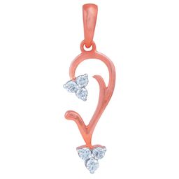 BHIMA Jewels 18K Hallmark 750 Purity Rose Gold Floral Diamond Pendant-image-85