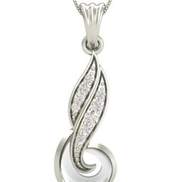 KUBERBOX The Princess' Demand 18KT White Gold Diamond Studded Pendant 1.36g-image-88