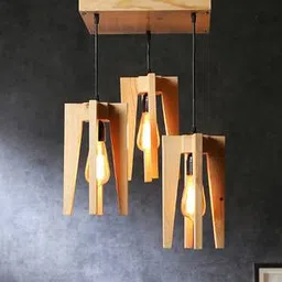 symplify Jet Beige Solid Wood Cluster Hanging Light-picture-17