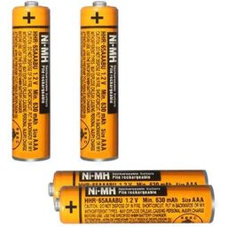 Compatible with Panasonic AAA 1.2 Volts Used in Remote Controls Transceivers,Cordless Phones,Flashlights, Wireless Keyboards & Mouse,MP3 Player,Ni-MH Rechargeable Battery 630 mAh (Pack of 2) image 1
