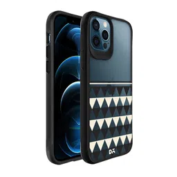 DailyObjects Black & Navy Blue Triangles iPhone 12 Pro Max Back Cover-18