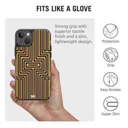 DailyObjects Black & Yellow Maze Printed iPhone 13 Back Case image 4