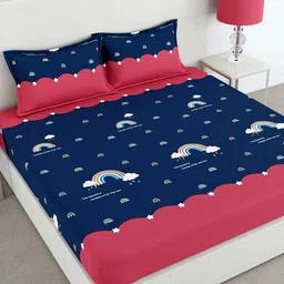 CHHAVI INDIA Graphic Printed 210 TC Queen Bedsheet with 2 Pillow Covers-image-92