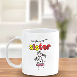 CLAY CRAFT White & Red Printed Ceramic Glossy Mug 300 ml-7