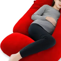 DADDY COOL Red & White Faux Velvet Fibre Filled Ultra Soft Maternity Pillow-image-3
