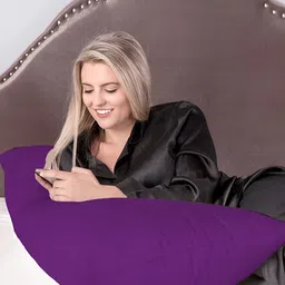 Mom's Moon Purple Fibre Filled Cotton Lightweight Sleeping Pillow-picture-7