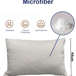 Aura Grey 2 Pieces Fibre Filled Breathable Sleep Pillow image 4