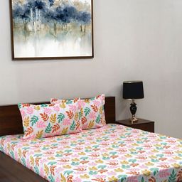 Steve & Anderson Elevate White Floral Printed 164 TC Queen Bedsheet Set 2.24 m x 2.54 m-image-69
