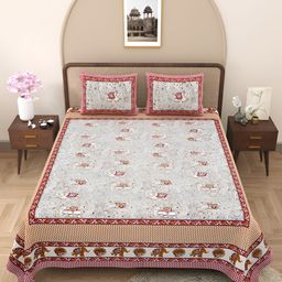 VJORE HOME EMBELLISH White 210 TC King Bedsheet Set-picture-47