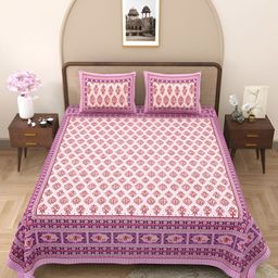 VJORE HOME EMBELLISH Purple 210 TC King Bedsheet Set-picture-42
