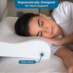 Sleepsia White Solid Memory Foam Cervical Pillows-9