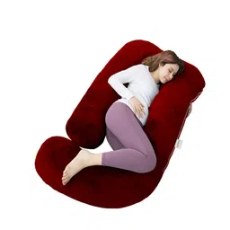OyO Baby Maroon J-Shaped Maternity Pillow-17