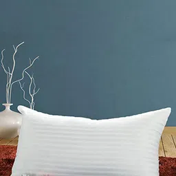 JDX Set Of 2  Unisex White Striped Rectangular Sleeping Pillows-29