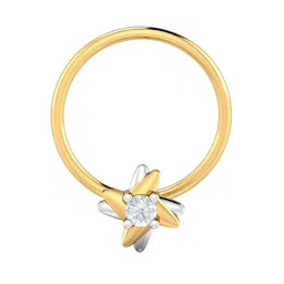 KUBERBOX Dayo 18KT Gold Diamond Studded Nose Pin-0.4 gm-image-59