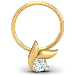 KUBERBOX 18KT Gold Diamond-Studded Nose Pin-0.65gm-image-0