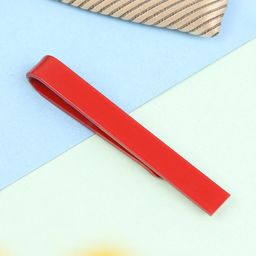 PELUCHE Unisex Red Solid Slim Tie Pin-image-17