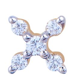 BHIMA Jewels 18K Hallmark 750 Purity Rose Gold Floral Diamond Nose Pin-image-17
