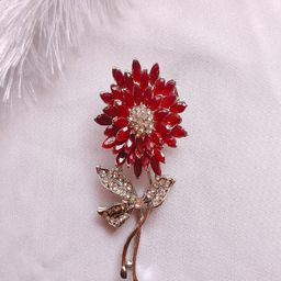 Mahi Stone Studded Sunflower Brooch-image-24
