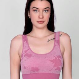 Spiaty Abstract Printed Removable Padding Full Coverage Workout Bra With All Day Comfort image 1