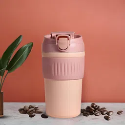 YELONA Pink Hot/Cold Stainless Steel Travel Coffee Mug  With Lid & Straw 480ml-image-3