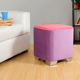 Shadowkart Purple & Pink Wooden Pouffes Sitting Mudda Square Ottoman-image-45