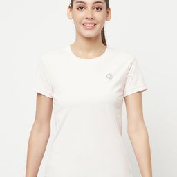Truerevo Women Pink Applique T-shirt-image-70