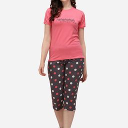 Lenissa Women Pink & Taupe Printed Nightsuit-image-74