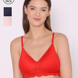 ABELINO Red & Black Floral Bra Lightly Padded-image-16