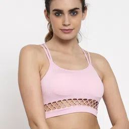 MAKCLAN Pink Sports Bra - Lightly Padded-picture-22