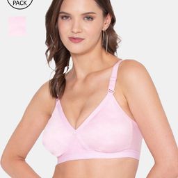 Souminie Set Of 2 Pink Non Padded Cotton Bra-31