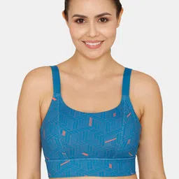 Zelocity by Zivame Printed Non-Wired Seamless Workout Bra-picture-51