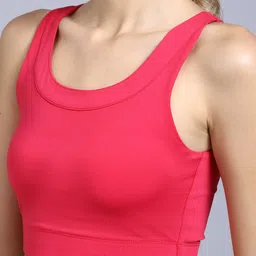 PERFKT-U Fuchsia Solid Non Wired Non Padded Active Bra image 5
