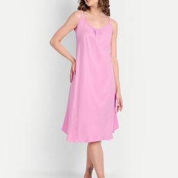 BLAZON Scoop Neck Sleeveless Pure Cotton Midi Nightdress-image-68